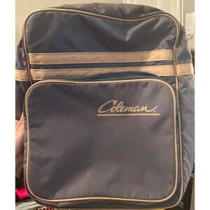 Vintage Coleman Crossbody Strap Cooler Purple/Blue & Tan